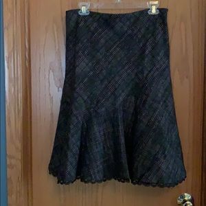 Plaid wool blend skirt